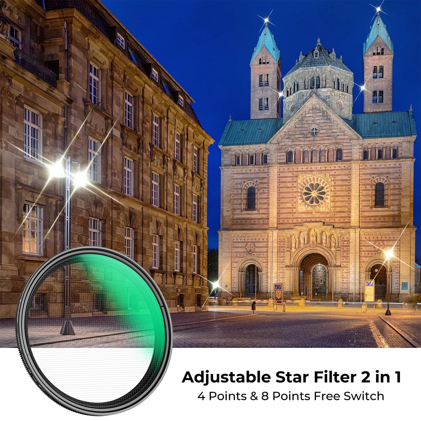 K&F Concept Variable Star Filter Starburst 4-8 Points 18 Layer Coating 49mm 52mm 55mm 58mm 62mm 67mm 72mm 77mm 82mm