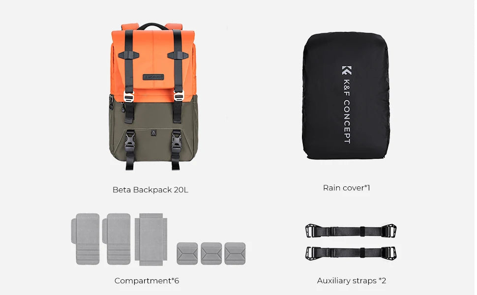 K&F Concept Rain Cover Camera Backpack for Outdoor Travel Photography