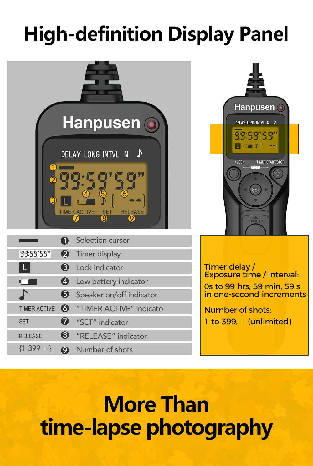 Camera Time Lapse Intervalometer Remote LCD Timer Shutter Release