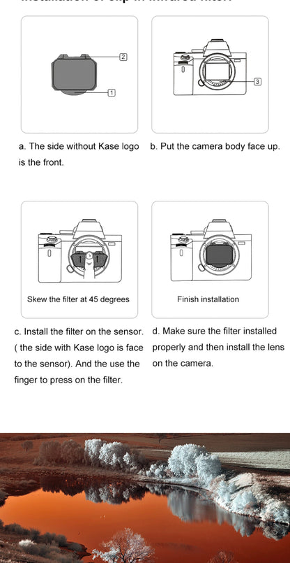 Kase Clip-in Infrared Filter for Sony Alpha Mirrorless Camera ( Ultraviolet / IR Original / IR 590 / IR 665 / IR 720 / IR 830 )