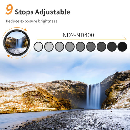 K&F Concept Variable ND2-ND400 ND Lens Filter (1-9 Stops)