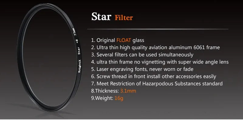 Star Line 4 6 8 DSLR Camera Lens Filter For Canon Sony Nikon