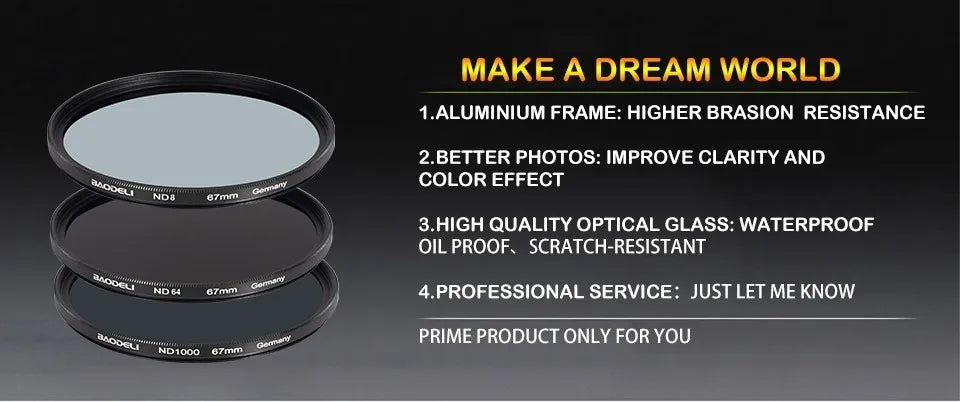 Neutral Density Filter ND1000 ND64 ND8 For Canon Nikon Sony Camera Lens Filter