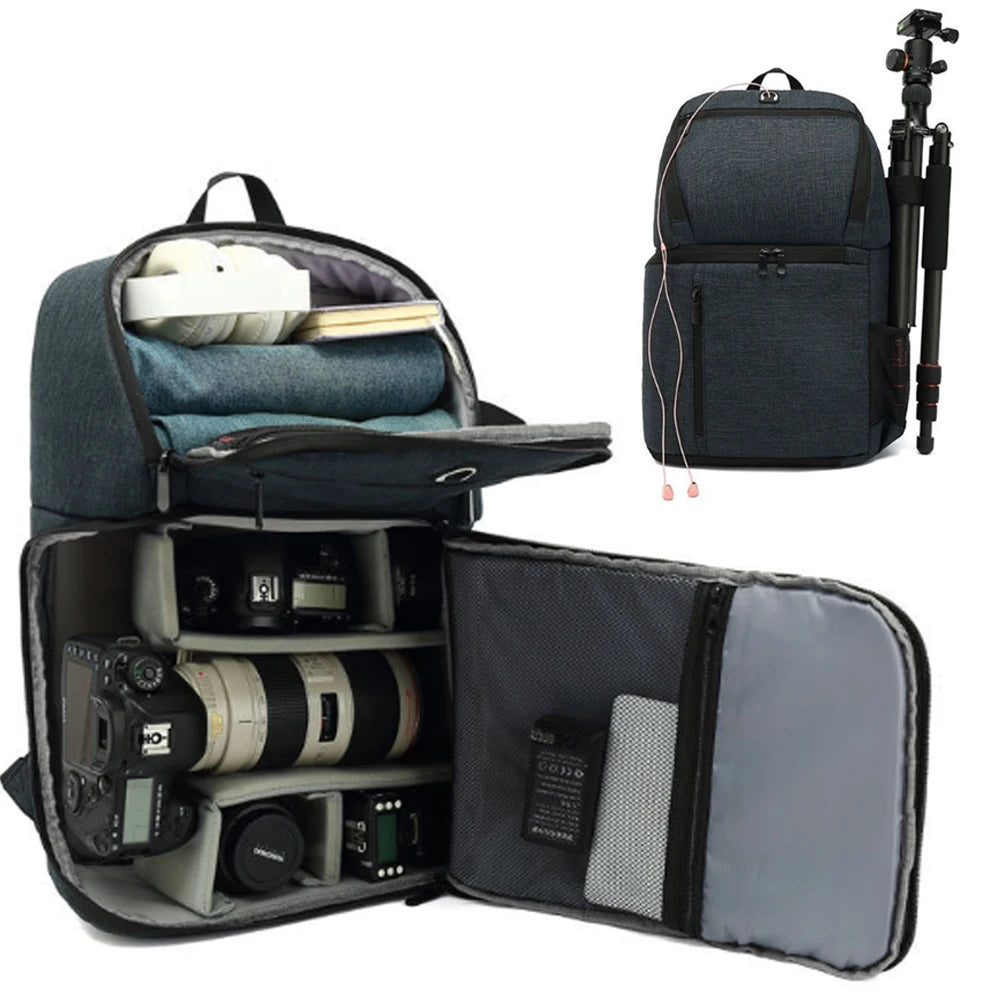 Waterproof DSLR Camera Bag Backpack With Charging Earphone Hole