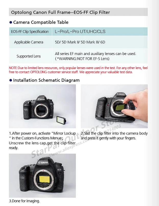 Optolong L-Pro Filter for Canon EOS-FF