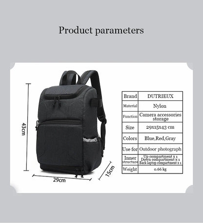 Travel Portable Backpack For DSLR Camera Canon Nikon Sony Lens Laptop