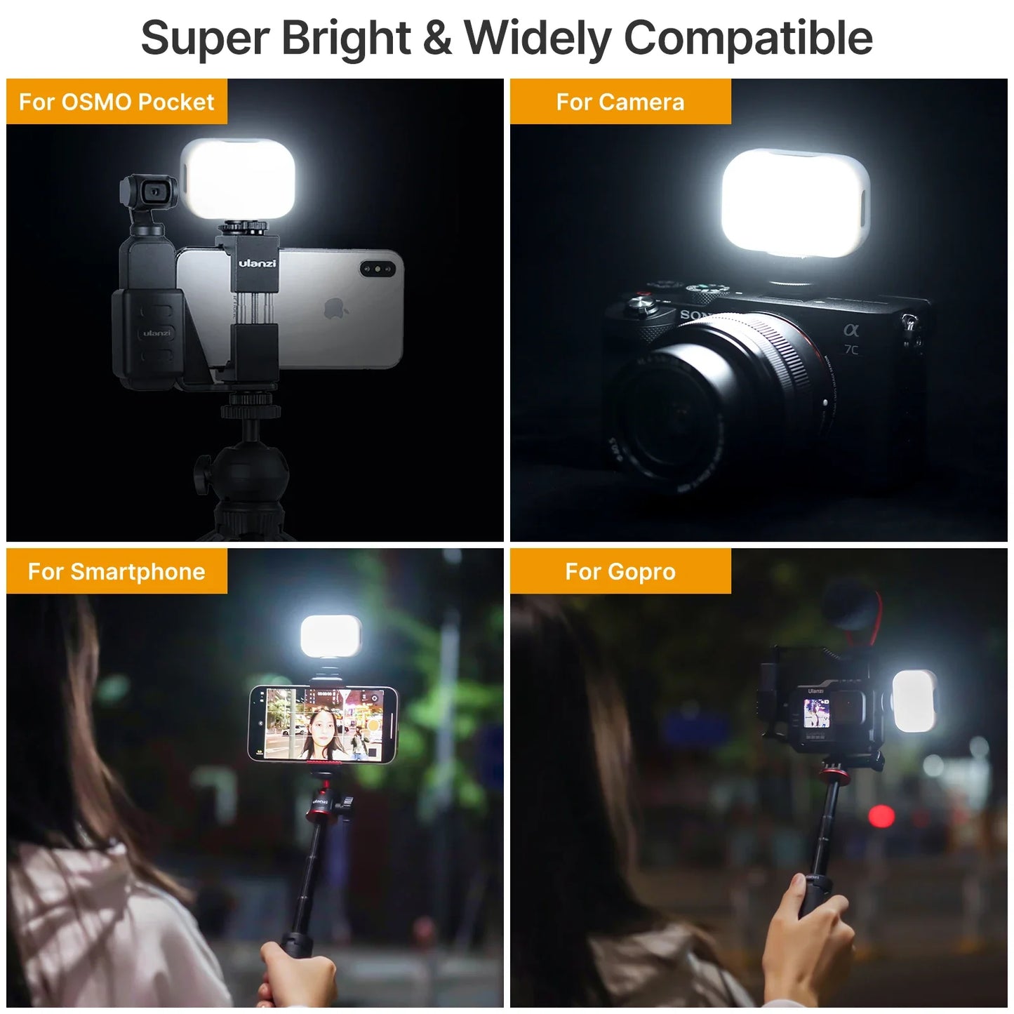 Mini LED Video Light Rechargeable for Camera