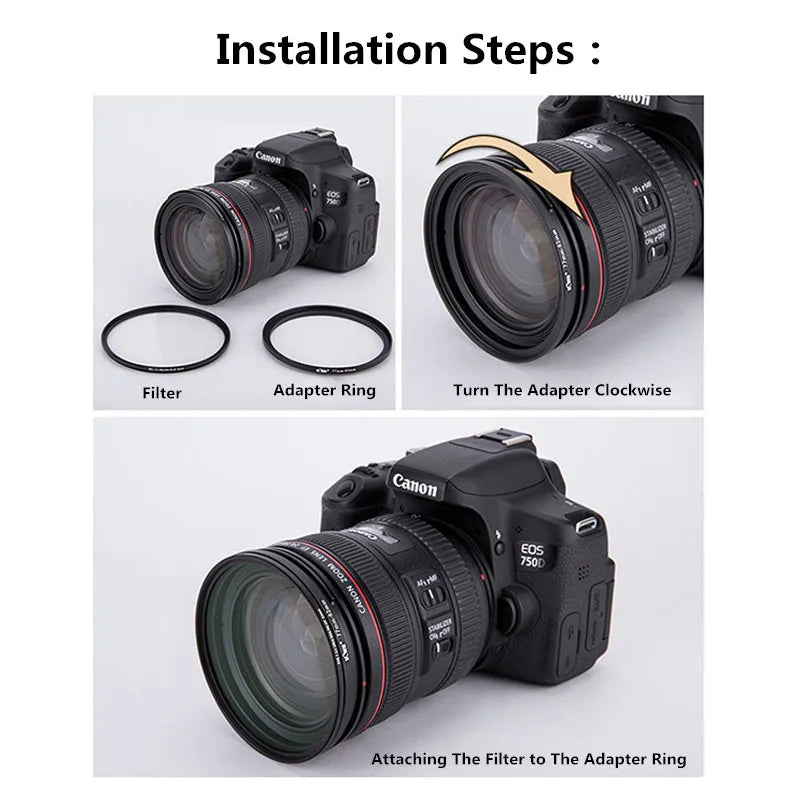 Camera Lens Filter Step Up / Down Adapter Ring Set