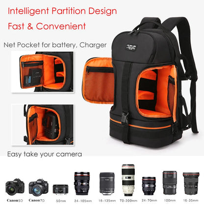 Professional Camera Large Backpack Bag Tripod Holder