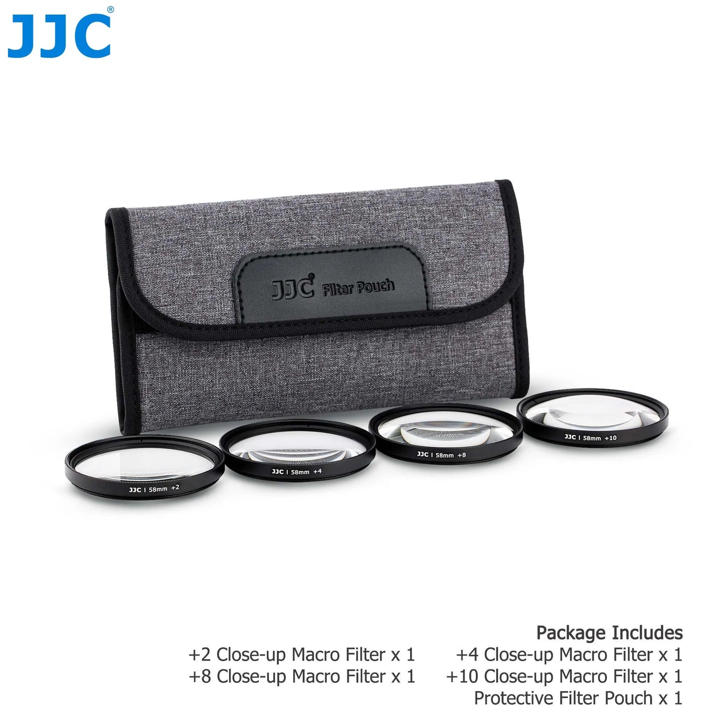 JJC Macro Close Up Lens Filter Kit with Filter Pouch