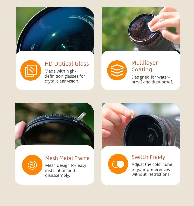 Kase Adjustable Color Temperature - Variable Tone Camera Lens Filter