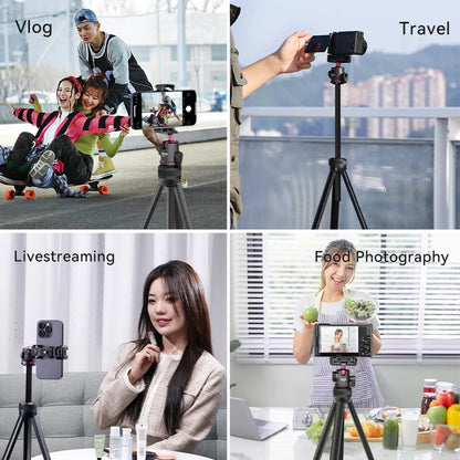 Portable Aluminum Tripod with Rotating Ballhead for Phone Camera Vlog