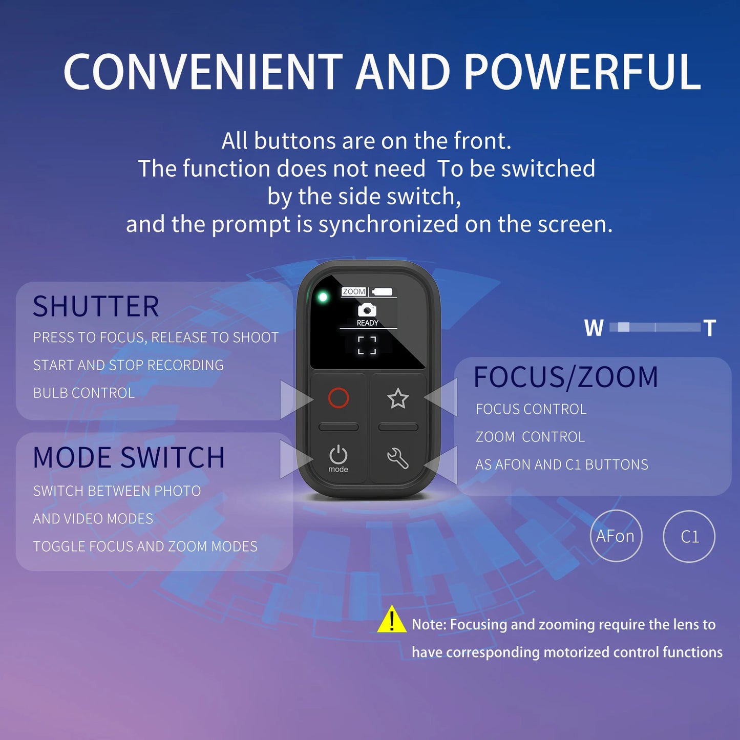 Wireless Remote Control for Sony DSLR Camera with OLED Screen