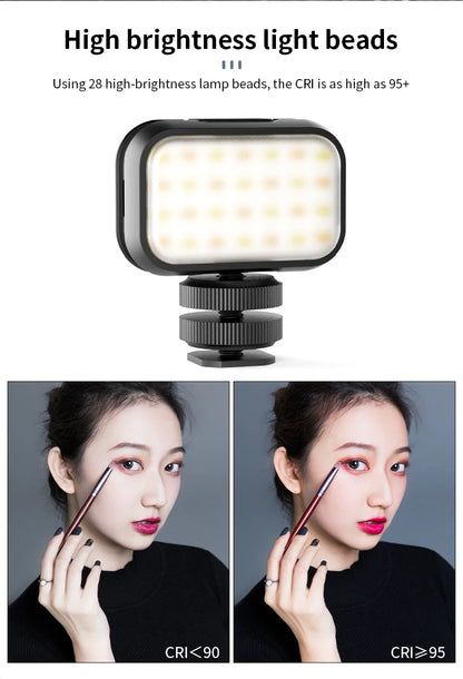 Mini LED Video Light Rechargeable for Camera