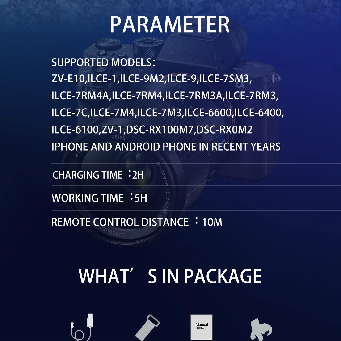 Wireless Remote Control for Sony DSLR Camera with OLED Screen