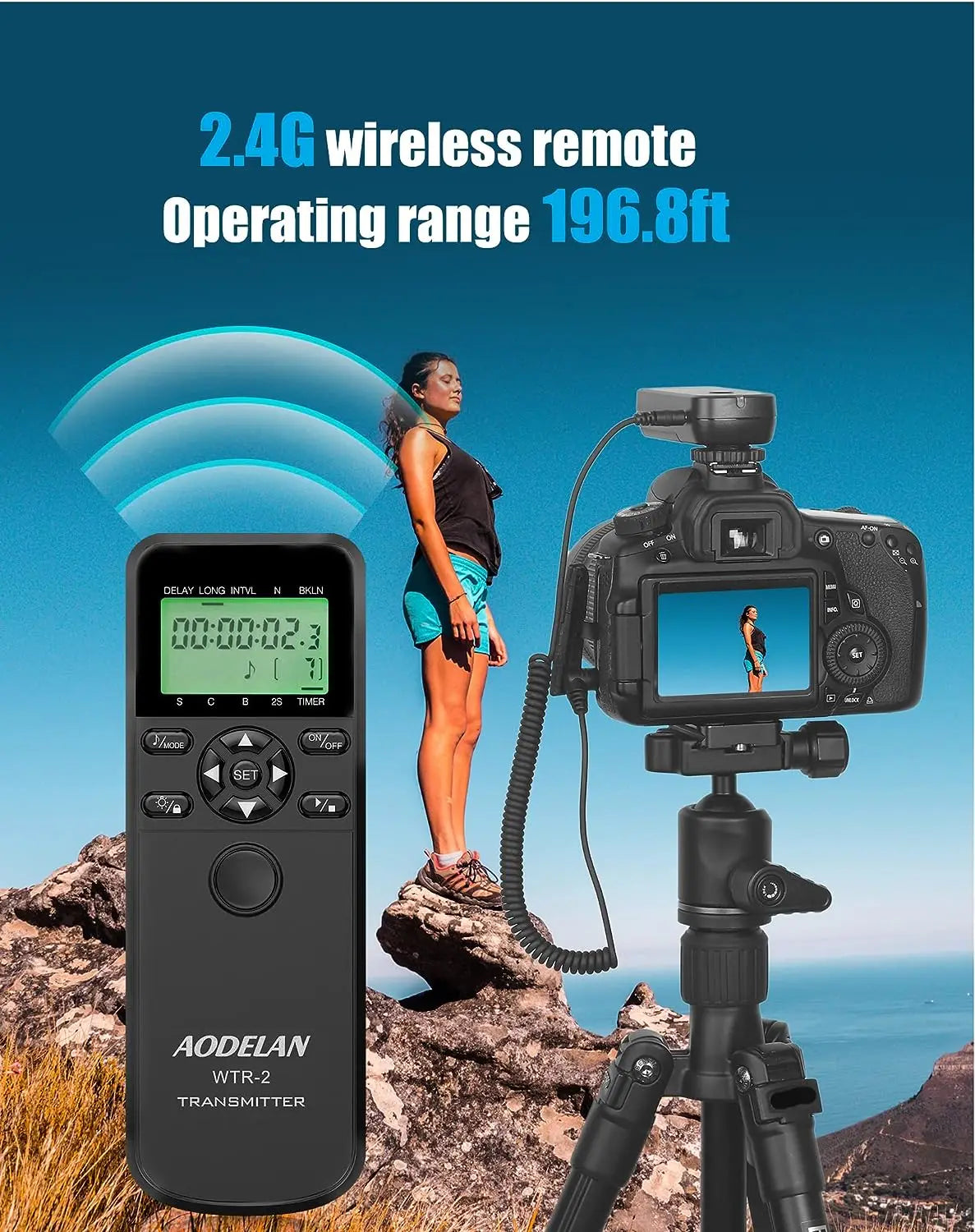 Wireless WTR-2 Timelapse Intervalometer Camera Remote Control