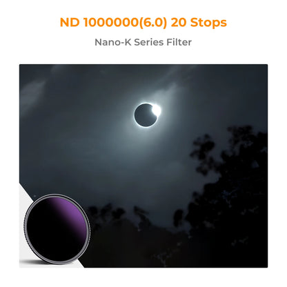 K&F Concept Nano-K Series ND1000000 Solar Filter 20 Stops for DSLR Camera Lens