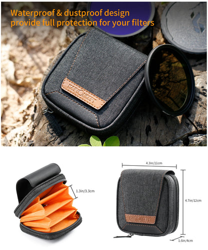 K&F Concept 4 Slots Lens Filter Case Bag