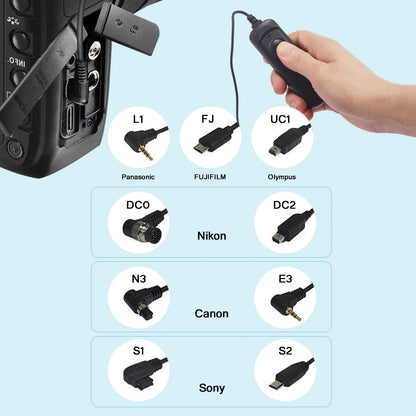 Wired Timer Remote Control Shutter Release For Canon Nikon Sony Fujitsu DSLR Camera