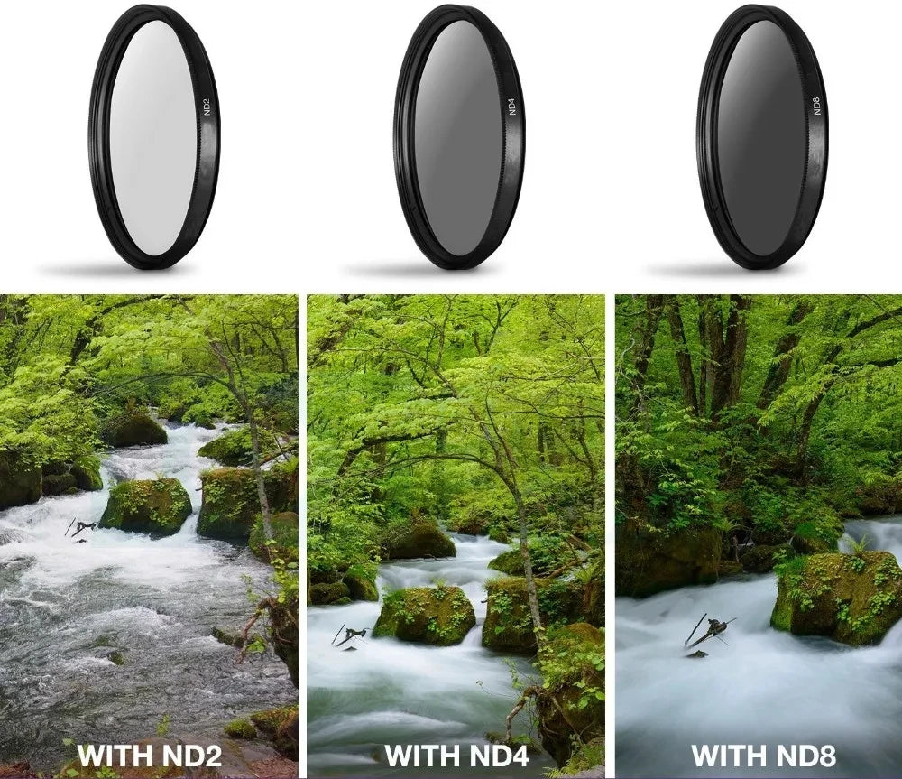 ND Lens Filter ND2 ND4 ND8 ND16 ND32 ND64 Canon Nikon Sony Camera