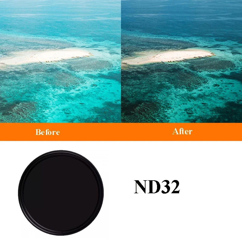 ND Lens Filter ND2 ND4 ND8 ND16 ND32 ND64 Canon Nikon Sony Camera