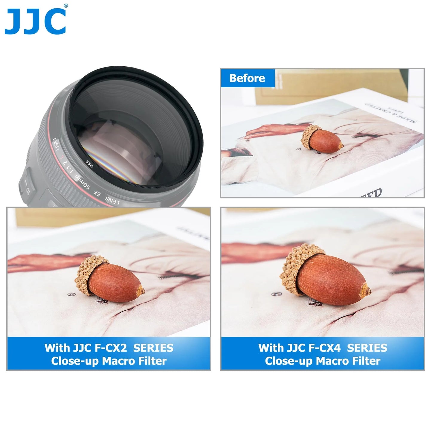 JJC Macro Close Up Lens Filter Kit with Filter Pouch