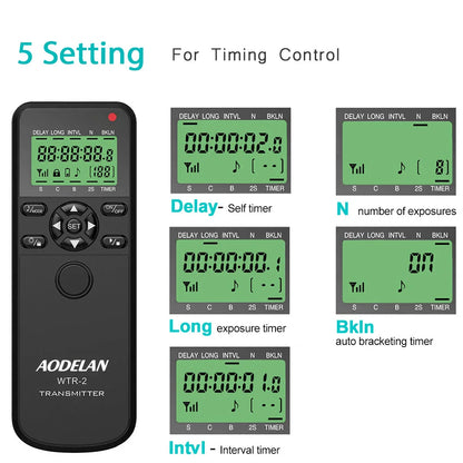 Wireless Timelapse Intervalometer Remote Control Shutter Release For Canon Nikon Sony Panasonic Fujifilm Camera