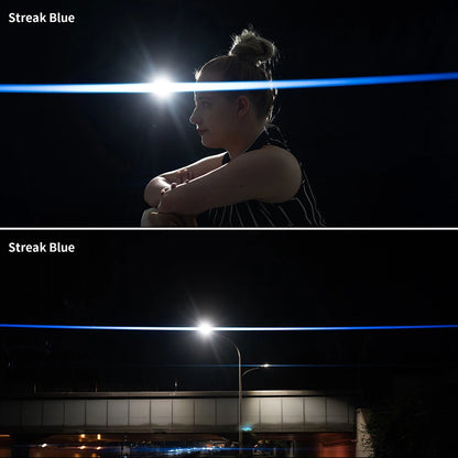 Cinematic Blue Light Streaks Effect Filter for Camera Lens