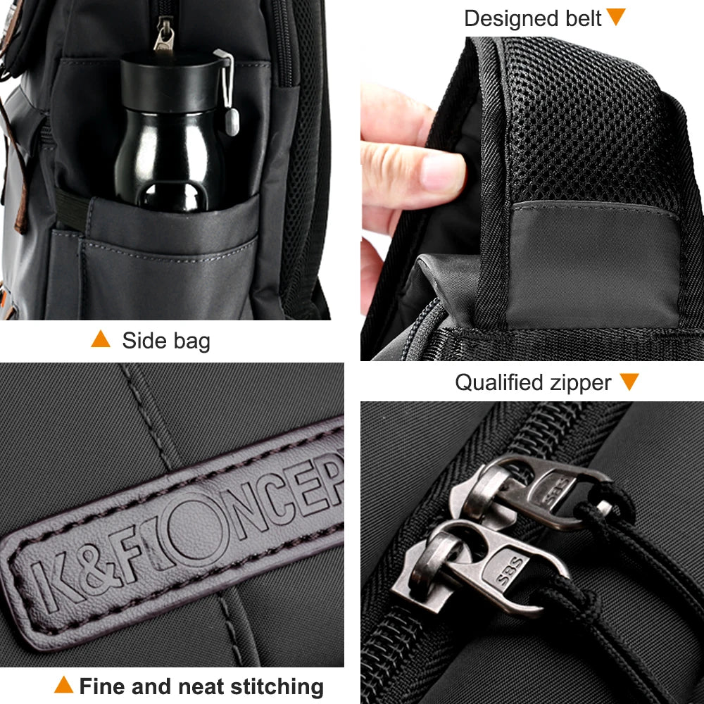 K&F Concept Camera Backpack with Rainproof Cover Catch Straps for Laptop SLR DSLR