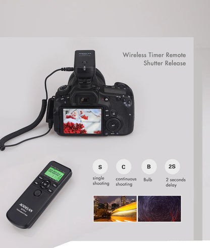 Wireless Timelapse Intervalometer Remote Control Shutter Release For Canon Nikon Sony Panasonic Fujifilm Camera