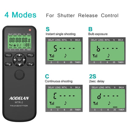 Wireless Timelapse Intervalometer Remote Control Shutter Release For Canon Nikon Sony Panasonic Fujifilm Camera