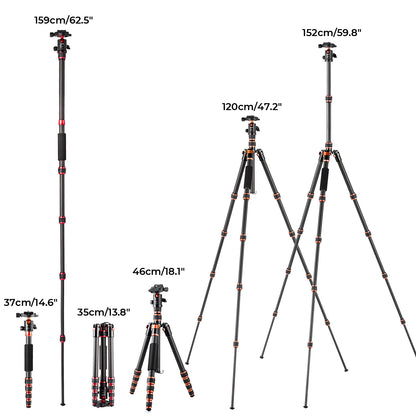 K&F Concept Carbon Fiber DSLR Camera Tripod