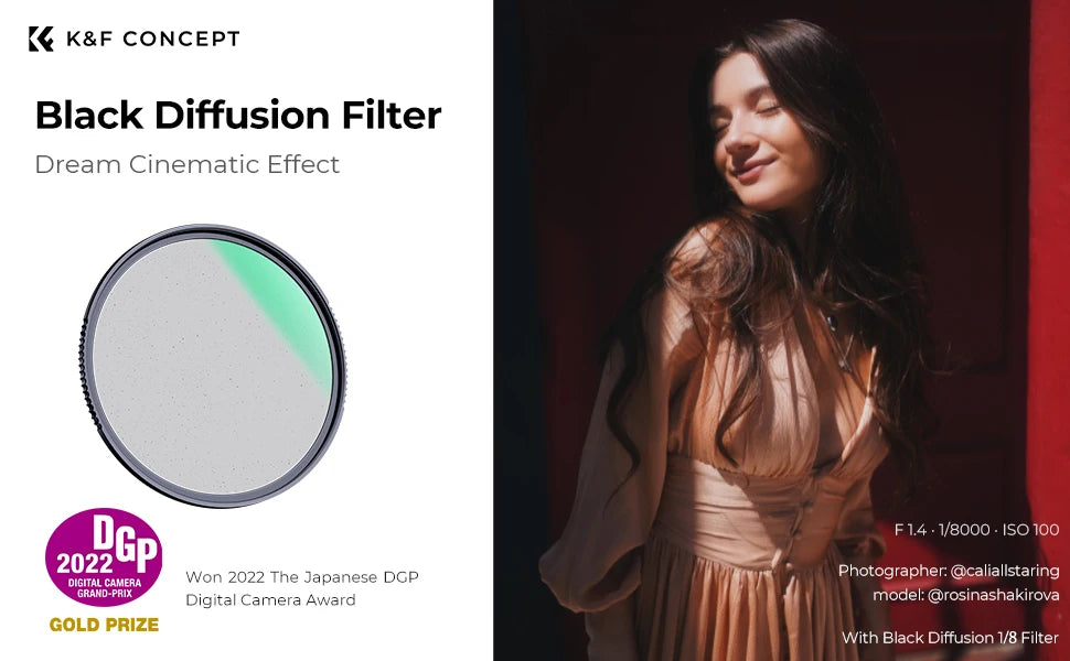 K&F Concept Black Mist Diffusion 1/4 1/8 Camera Lens Filter