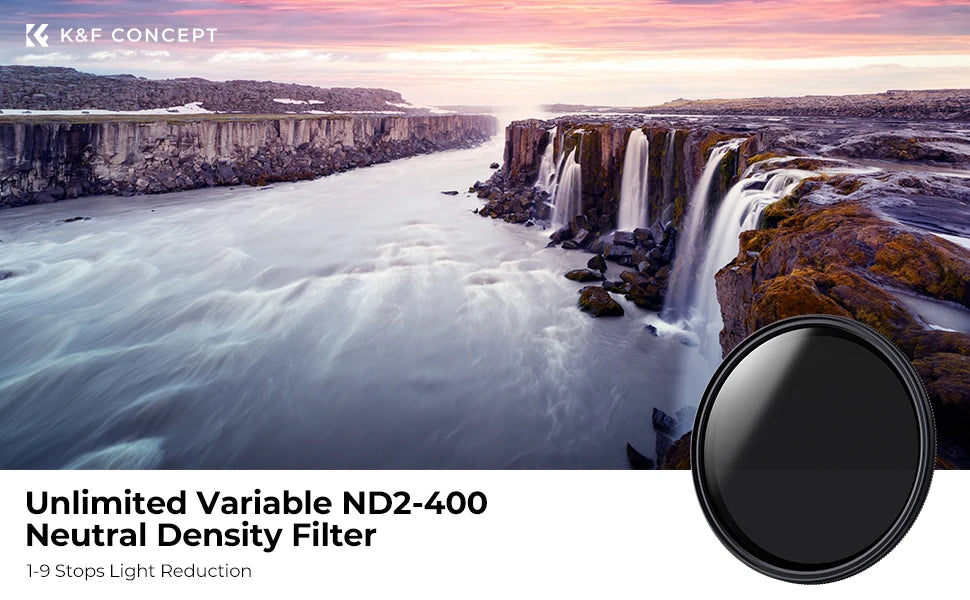 K&F Concept Variable ND2-ND400 ND Lens Filter (1-9 Stops)