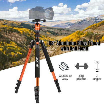 Zomei Q555 Professional Aluminum Video Camera Travel Tripod 360 Ball Head