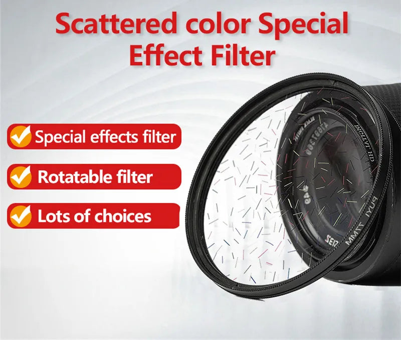 Scattere Flare Filter Streaks for DSLR Camera Lens